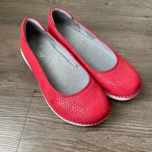 Alegria Petal Ballet Red Leather Flats Size 10.5